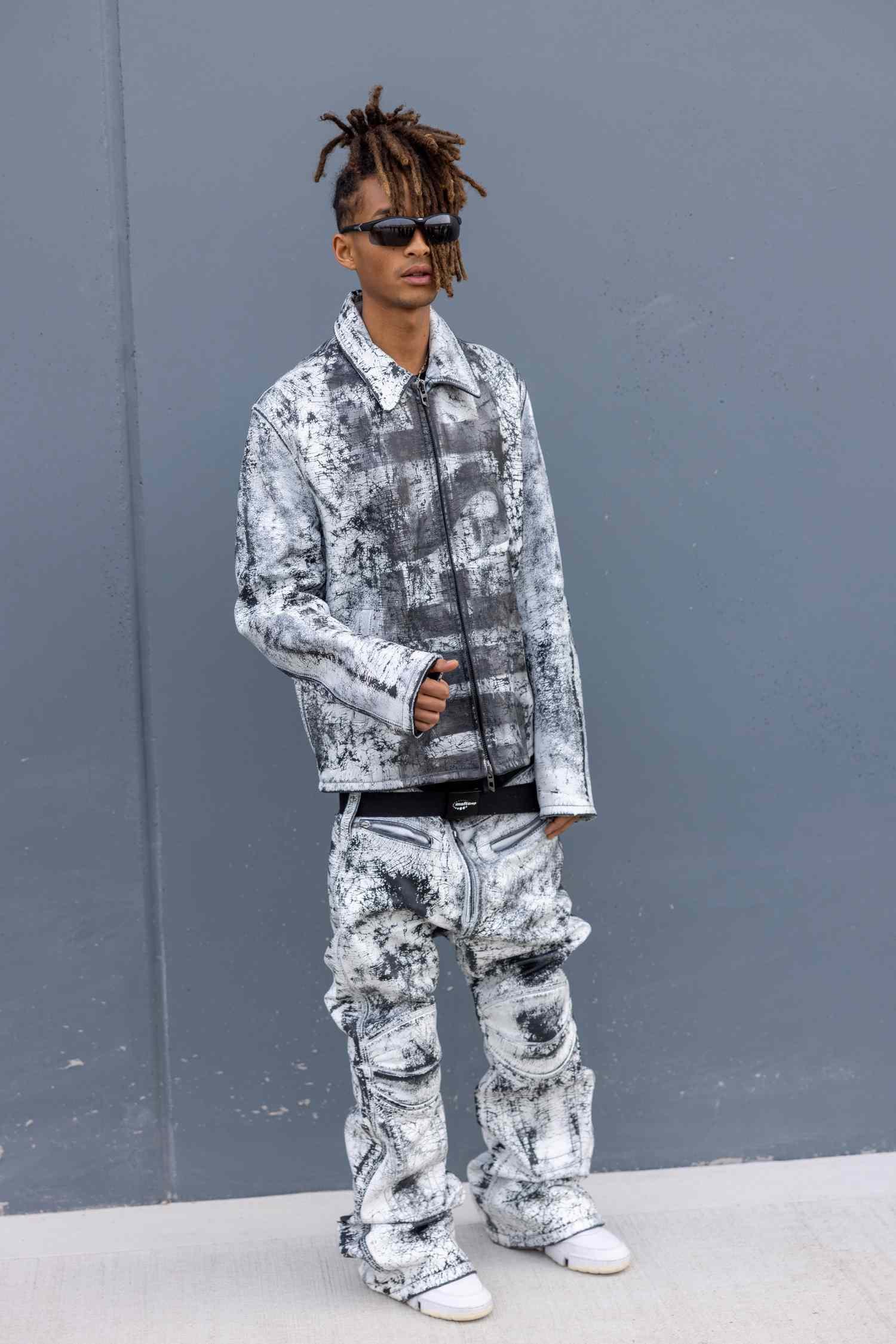 Jaden Smith wearing black and white matching outfit 