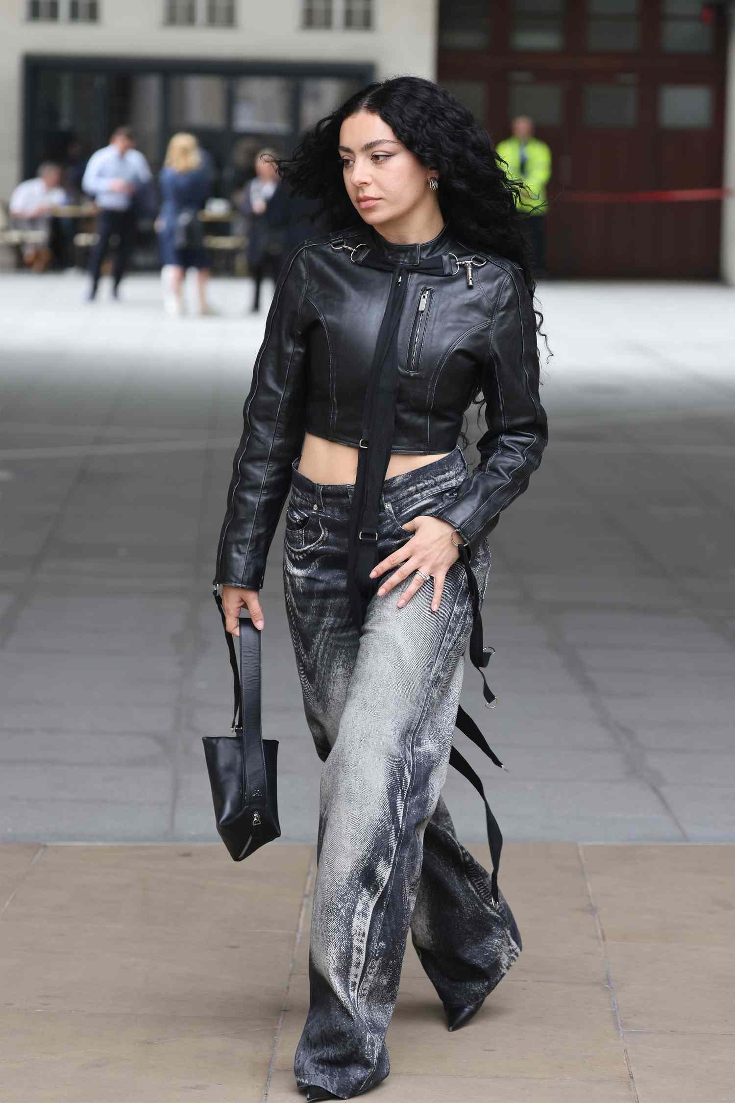 Charli XCX going away BBC wireless studio on June 04, 2024 in London, England.