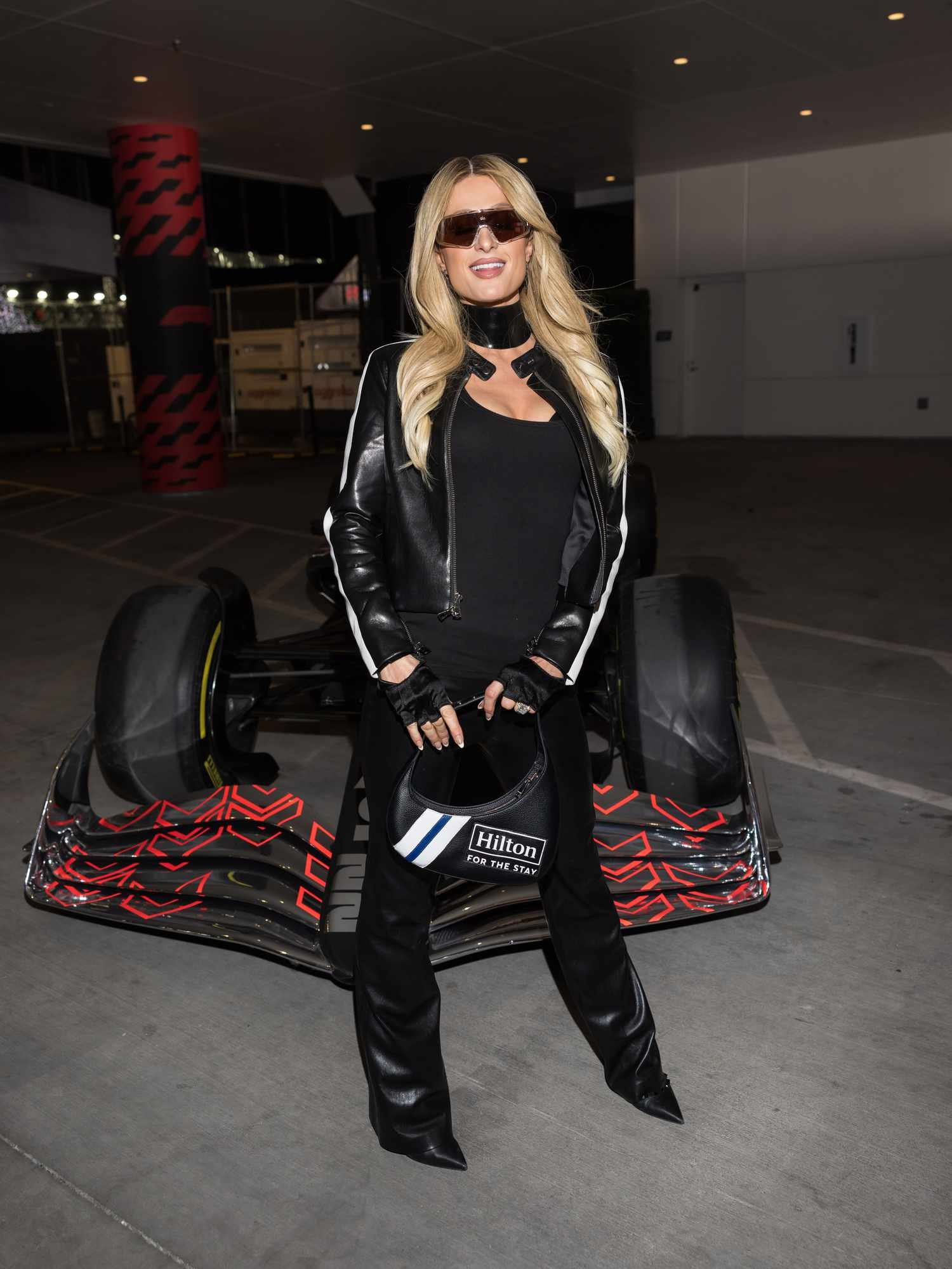 Paris Hilton attends the F1 grand Prix of La Vegas atomic number 85 La Lope Felix de Vega Carpio strip Circuit on November 23, 2024 inch La Vegas, Nevada. 