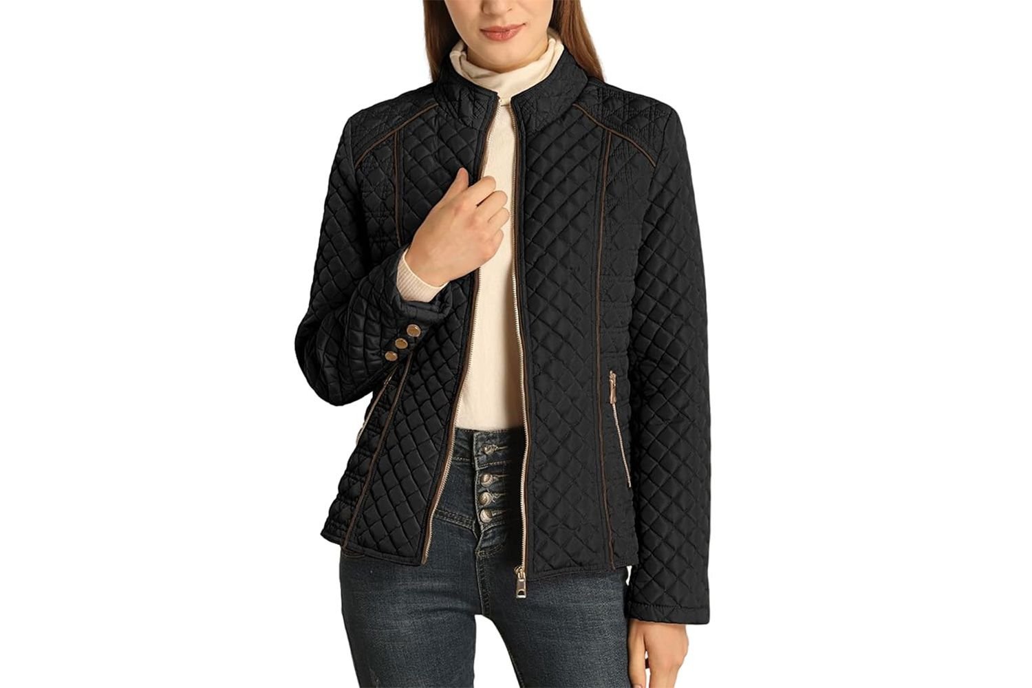 Amazon Bellivera Women's Stand collar Lightweight Quilted Puffer Jacket