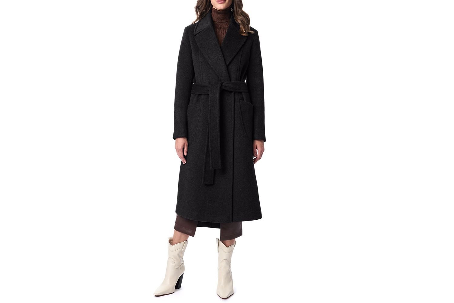 Nordstrom Bernardo Belted Wool blend Longline Coat