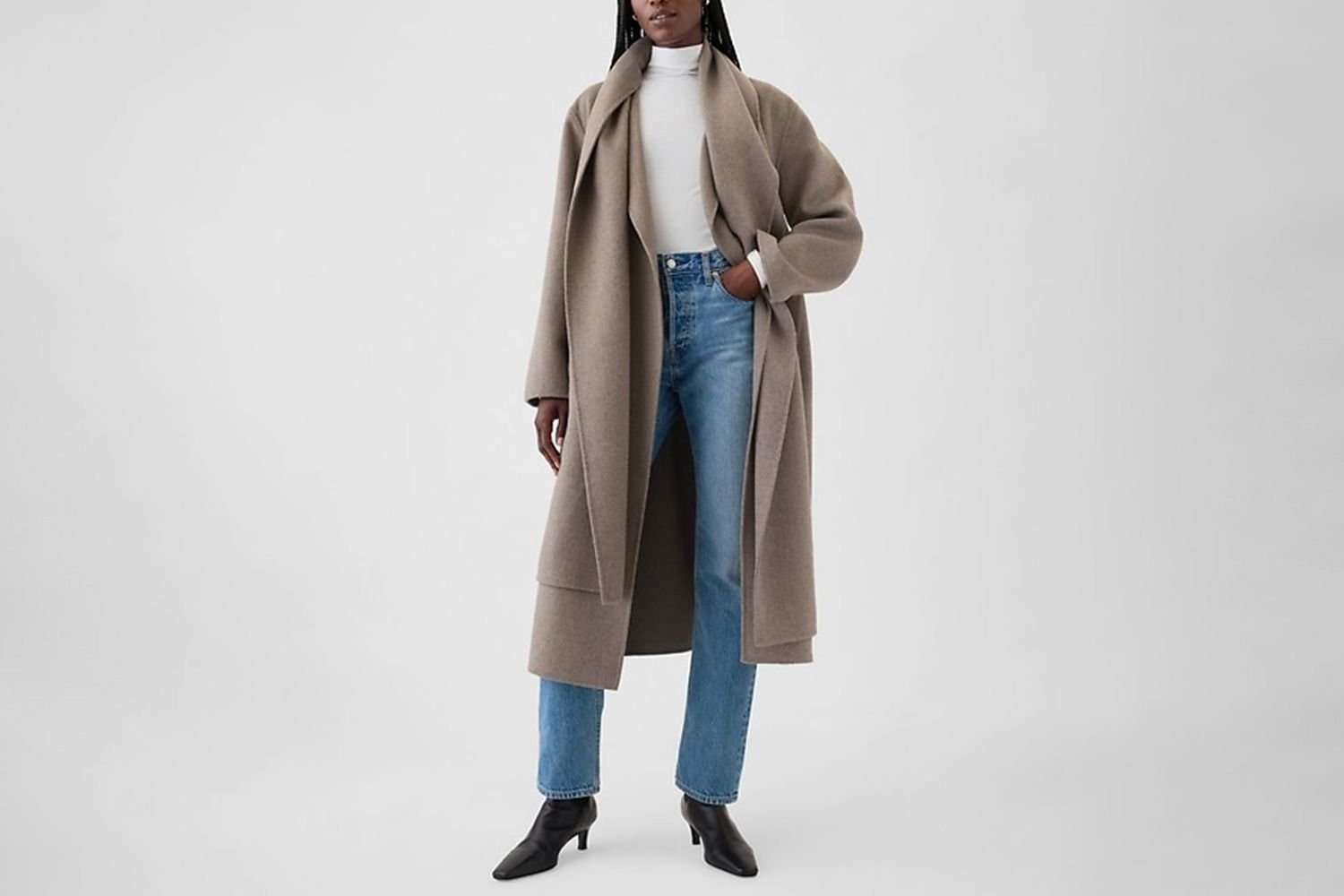 Gap belt double-faced Wool Scarf Coat