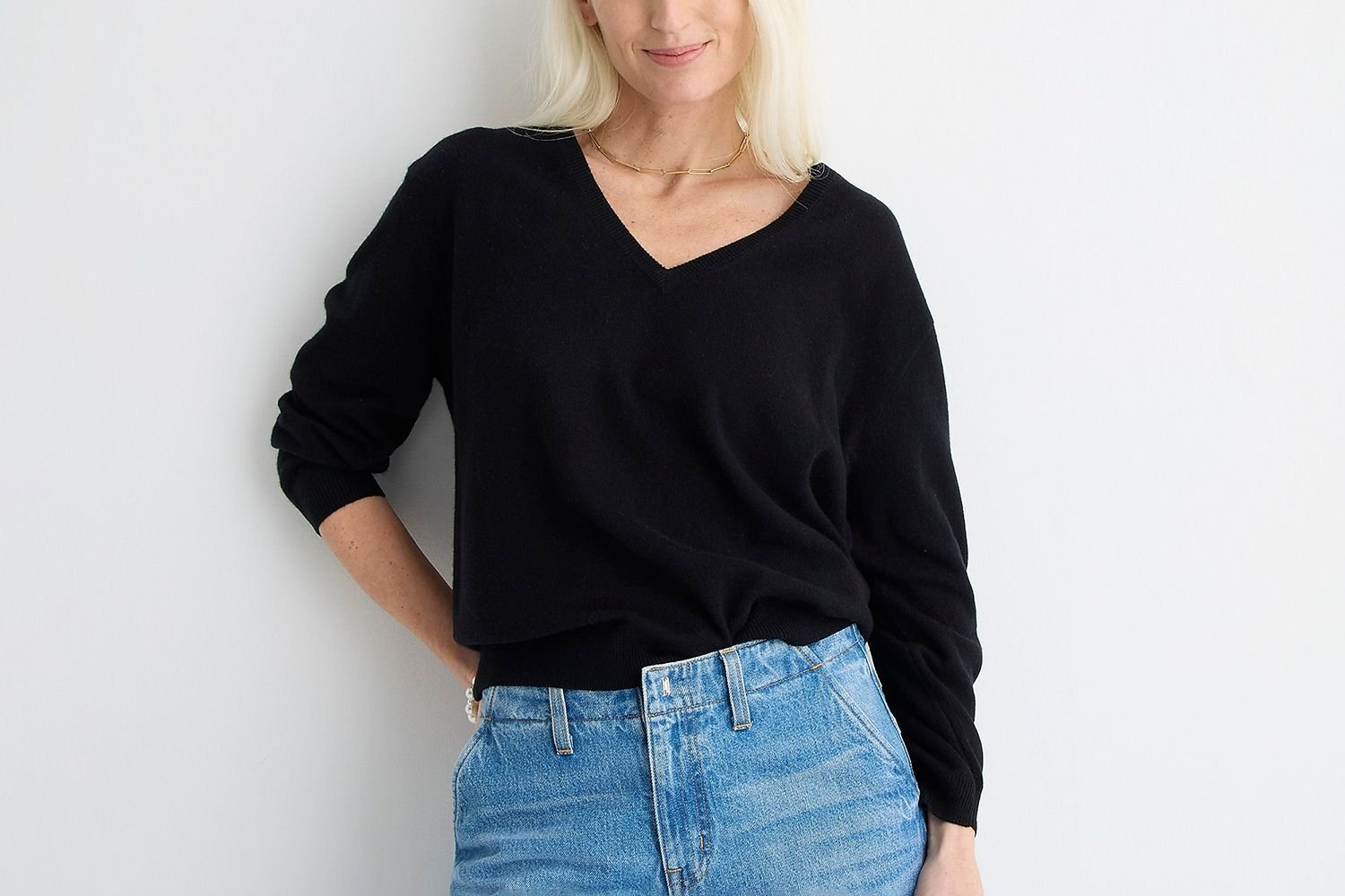 J.Crew cashmere relaxed V-neck sweater