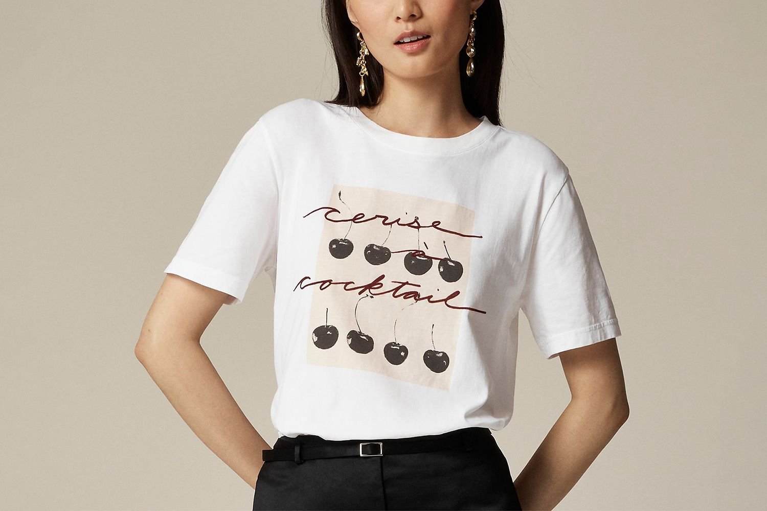 J.Crew Relaxed-fit "Cerise cocktail" graphic T-shirt