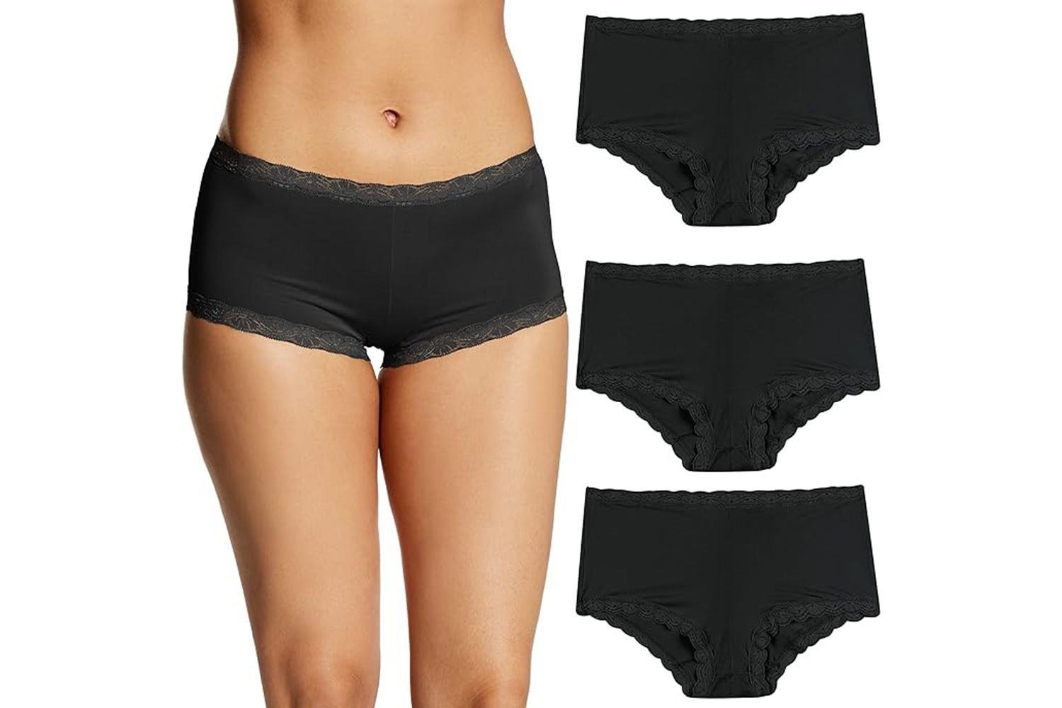 microfiber boyshort step-in pack black