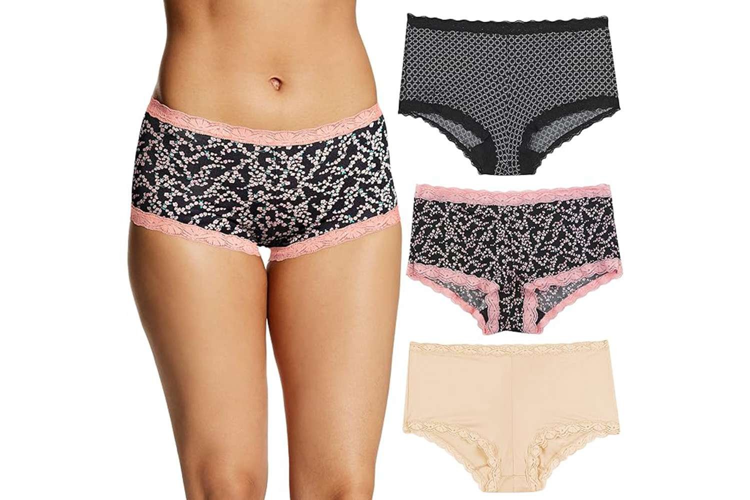 microfiber boyshort panty pack geo pink