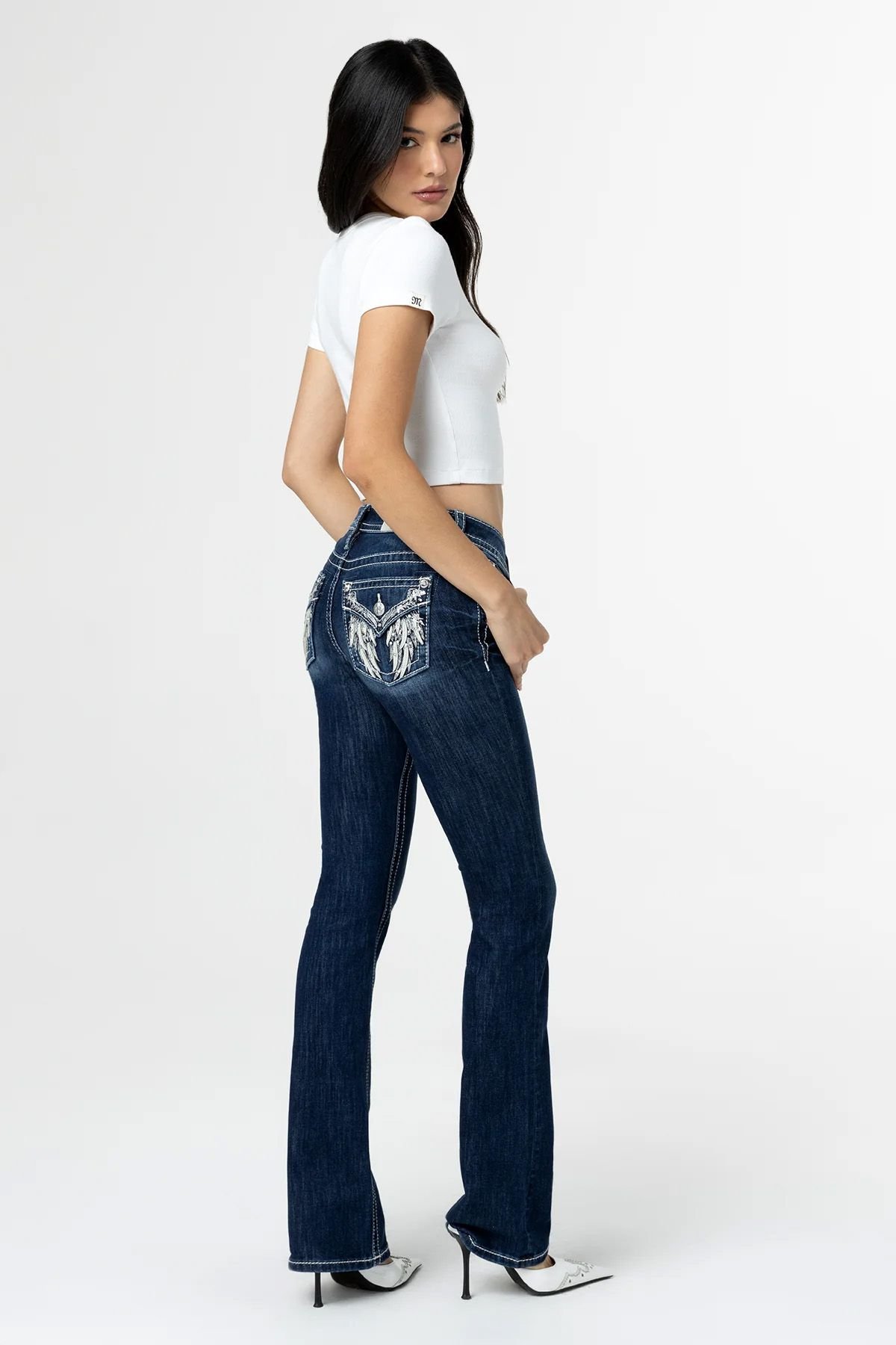 a model wearing miss me jeans