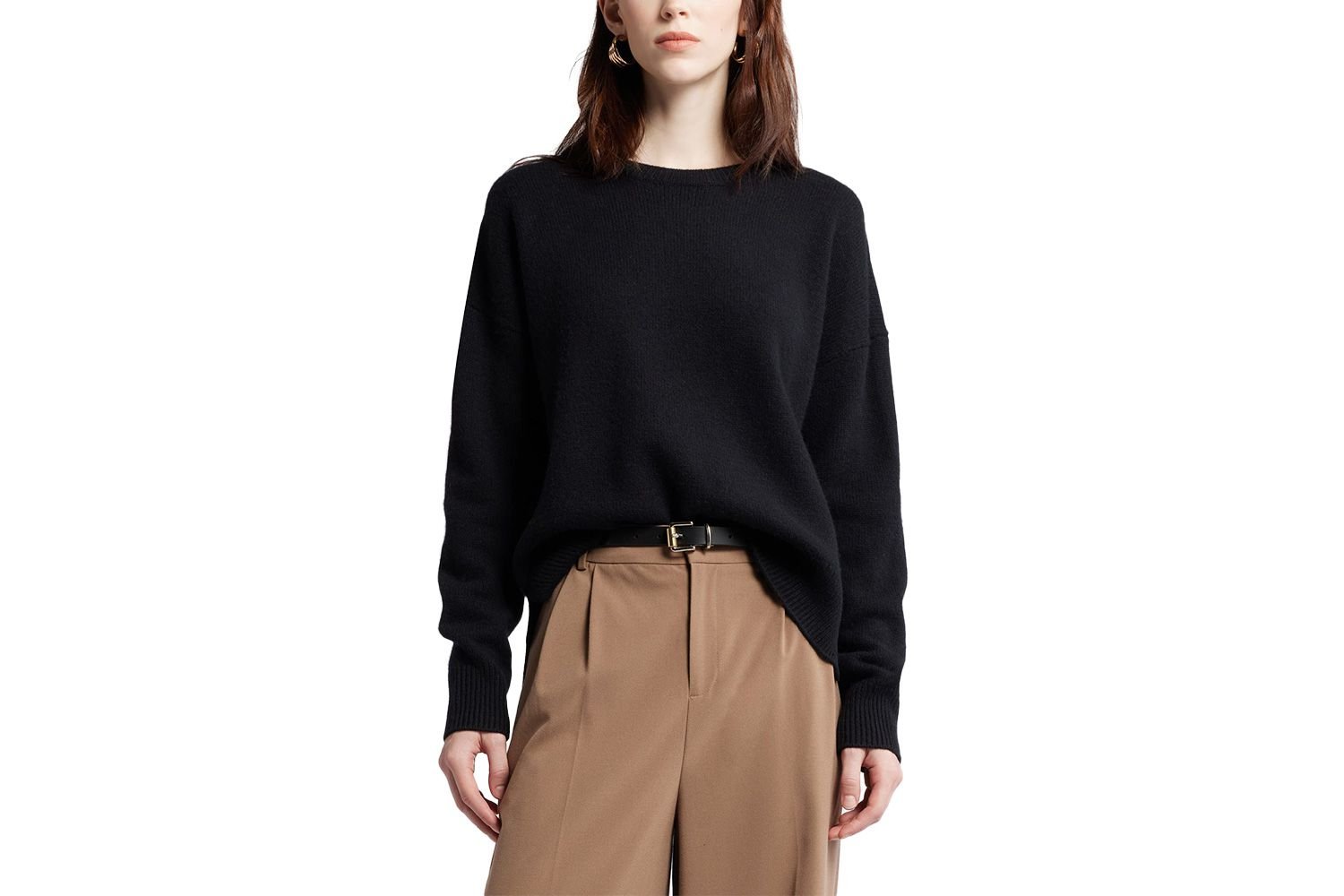 Nordstrom Crewneck side slit Wool & cashmere Sweater