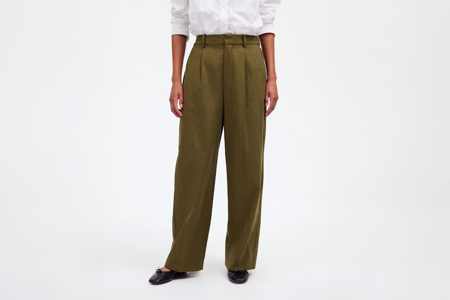 Slouchy Straight Pants in Drapey Twill